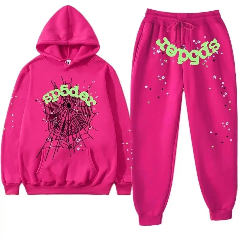 Other Pink Spider Web Print Tracksuit Set Pink - 1