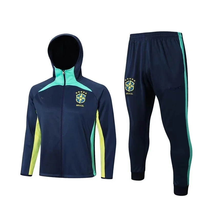 Adidas Adidas Brazil Tracksuit Navy/Green Men's Navy - 1