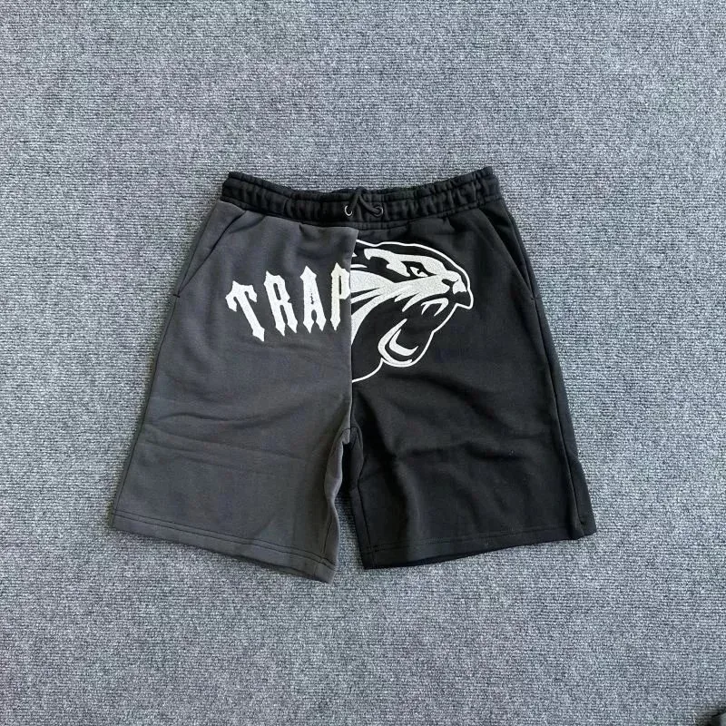 Trapstar Trapstar Shooters Black & Grey Split Panel Shorts Black - 1