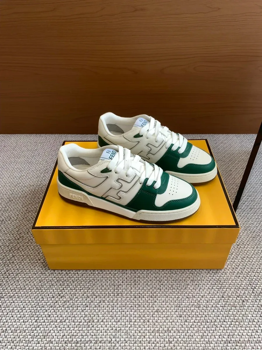 Fendi Fendi White/Green Low Top Sneakers Green - 1