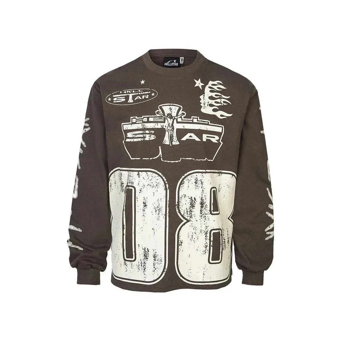 Hellstar Hellstar Studios Long Sleeve Tee Brown Brown - 1