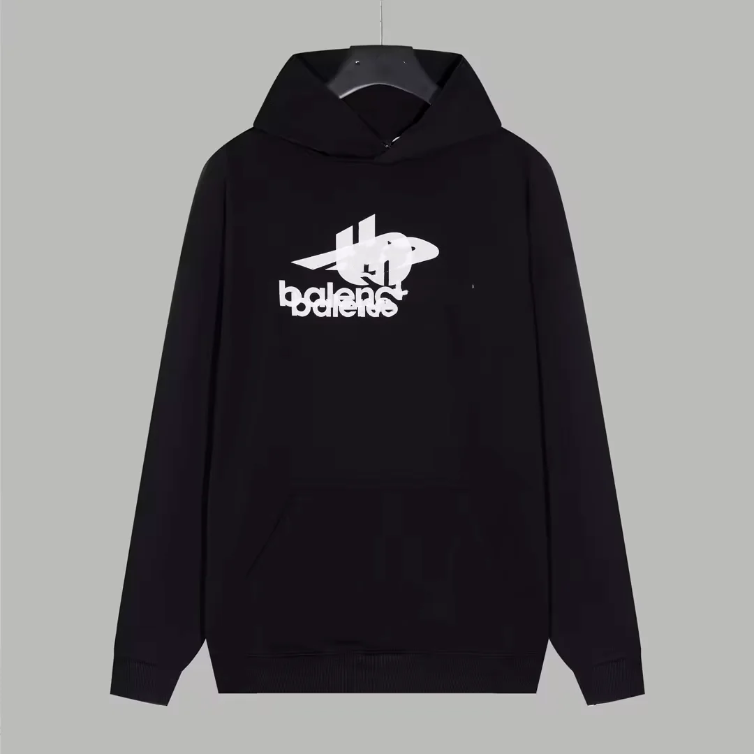 Balenciaga Balenciaga Black Hoodie with White Logo Print Black - 1