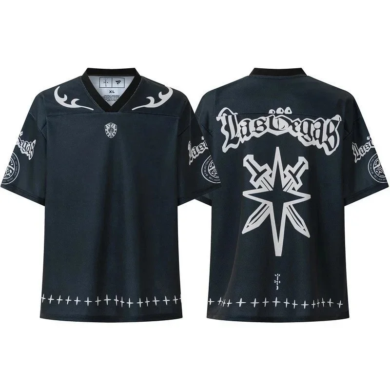 Other Last Vegas Jersey Black V-neck Top Black - 1