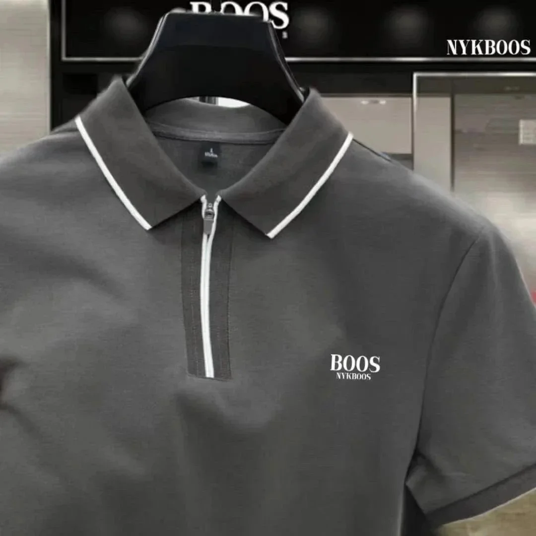 Other NYKBOOS Grey Polo Shirt with Zip Neck Grey - 1