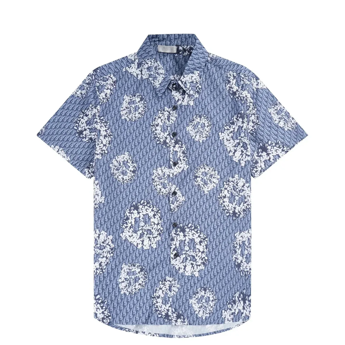 Dior Dior Blue Floral Print Short-Sleeve Shirt Blue - 1