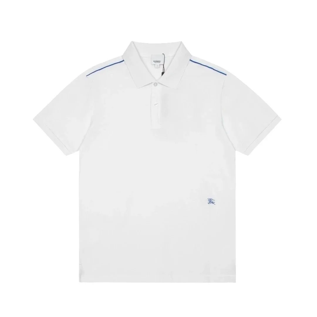 Burberry Burberry White Polo Shirt with Blue Trim White - 1