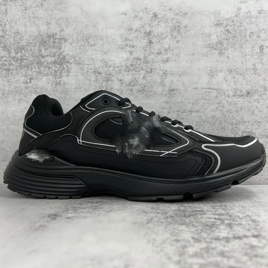 Balenciaga Black & White Sneakers with Reflective Accents Black - 1