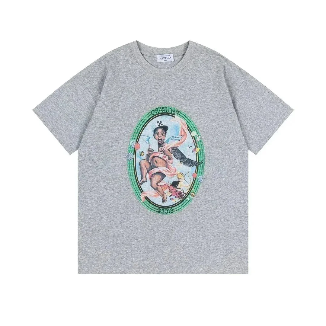 Off-White Off-White Grey Angel Print T-Shirt Grey - 1