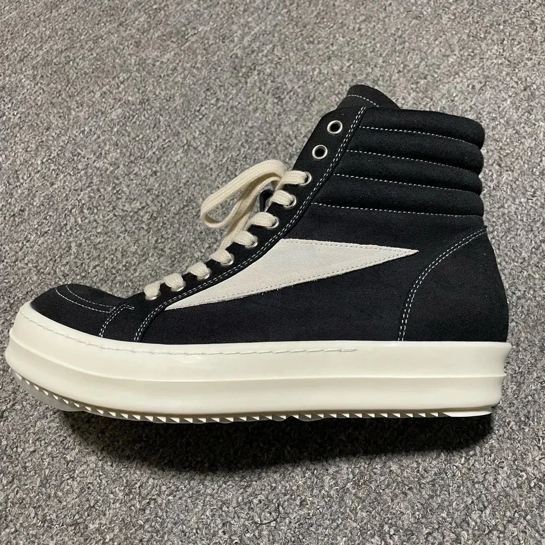 Rick Owens Rick Owens Geobasket Black White Sneakers Black - 1