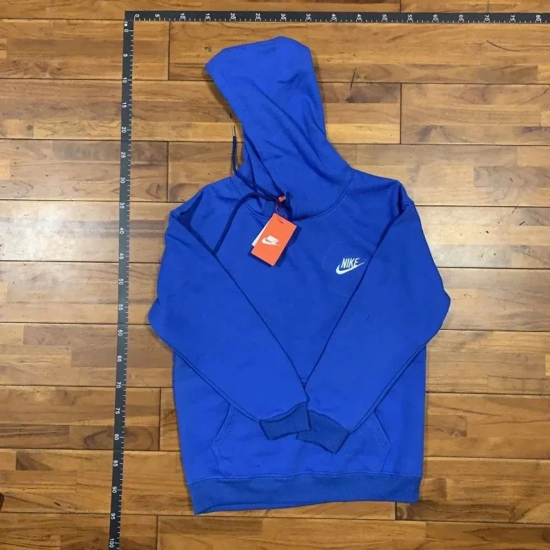 Nike Nike Blue Hoodie with White Logo Blue - 1