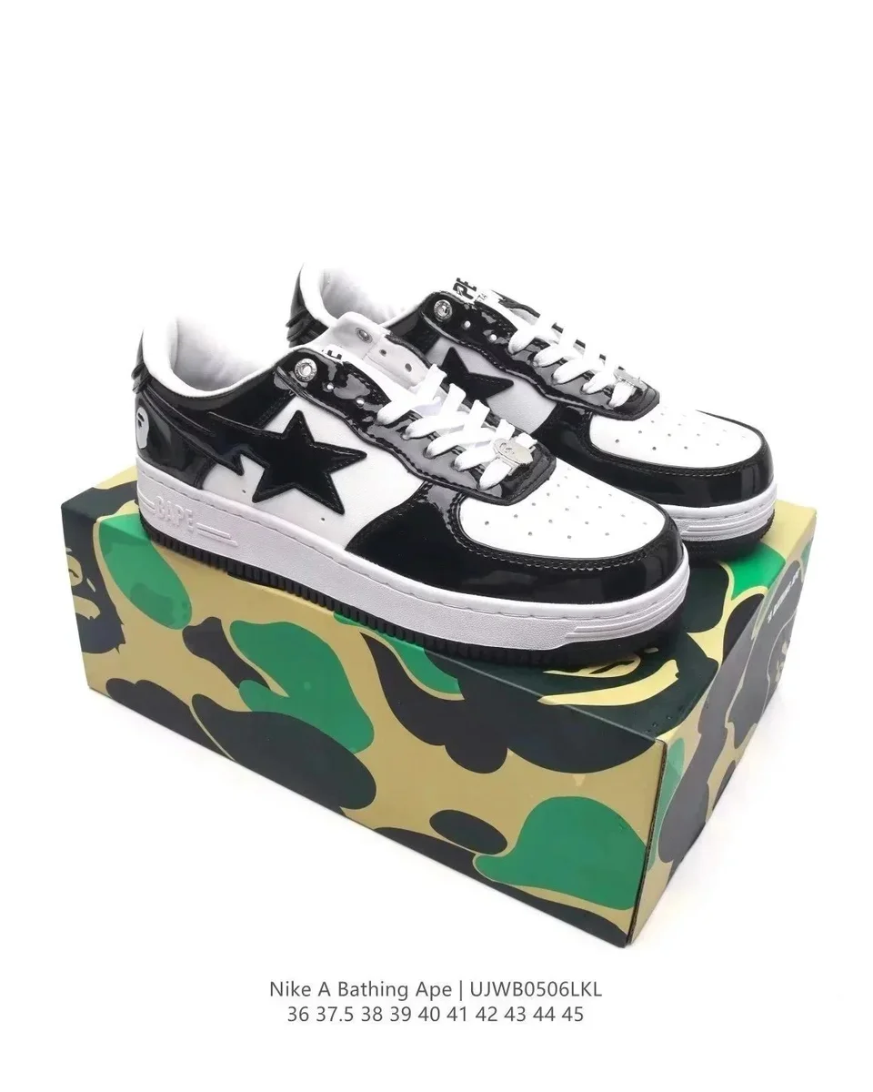 A Bathing Ape A Bathing Ape BAPE STA Black & White Sneakers Black - 1