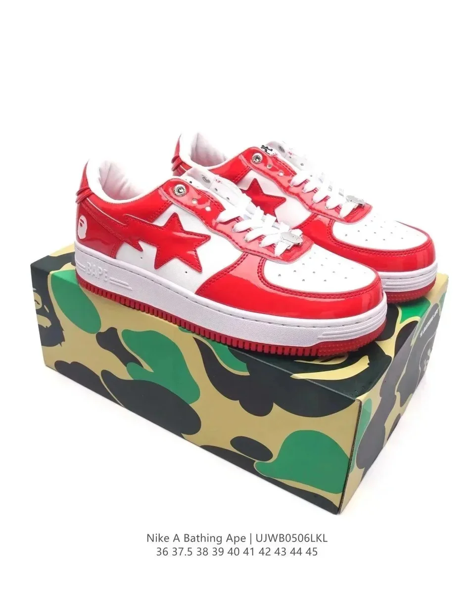 A Bathing Ape A Bathing Ape BAPE STA Red & White Sneakers Red - 1