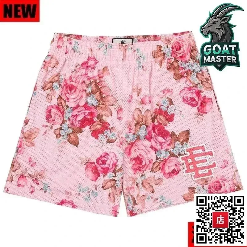 Essentials Floral Mesh Shorts Pink Casual Pink - 1