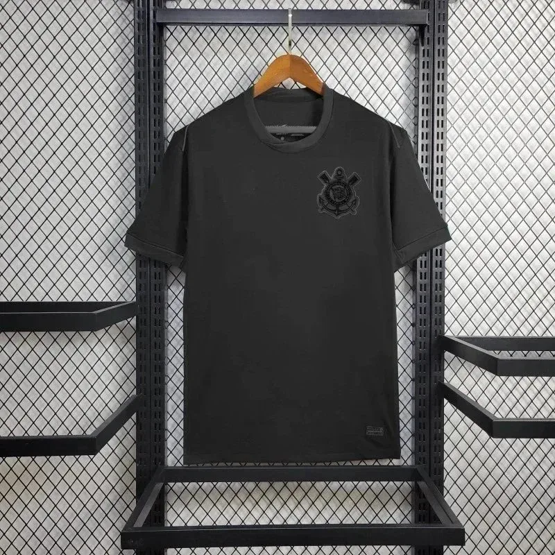 Other Black Round Neck T-Shirt with Chest Logo Black - 1