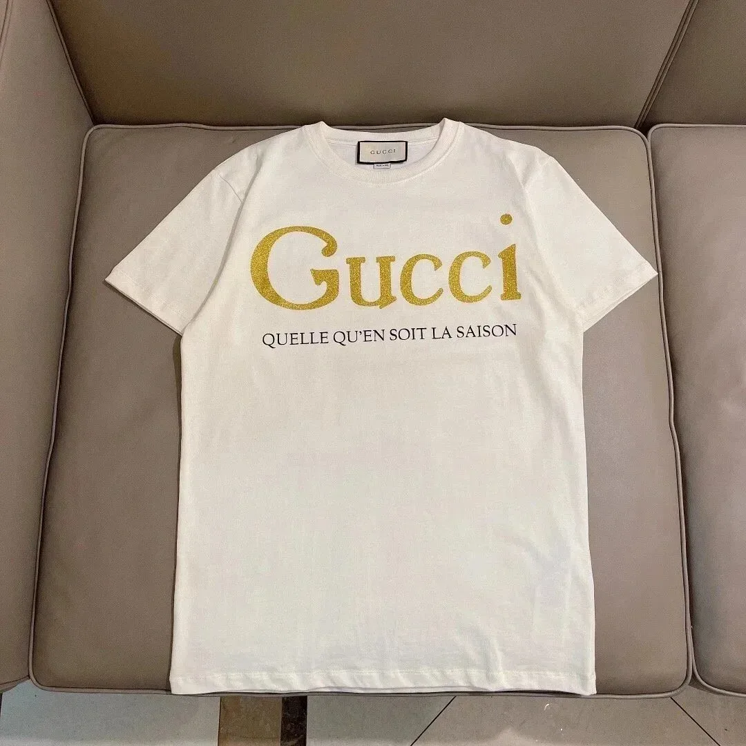 Gucci Gucci White Gold Logo T-Shirt White - 1