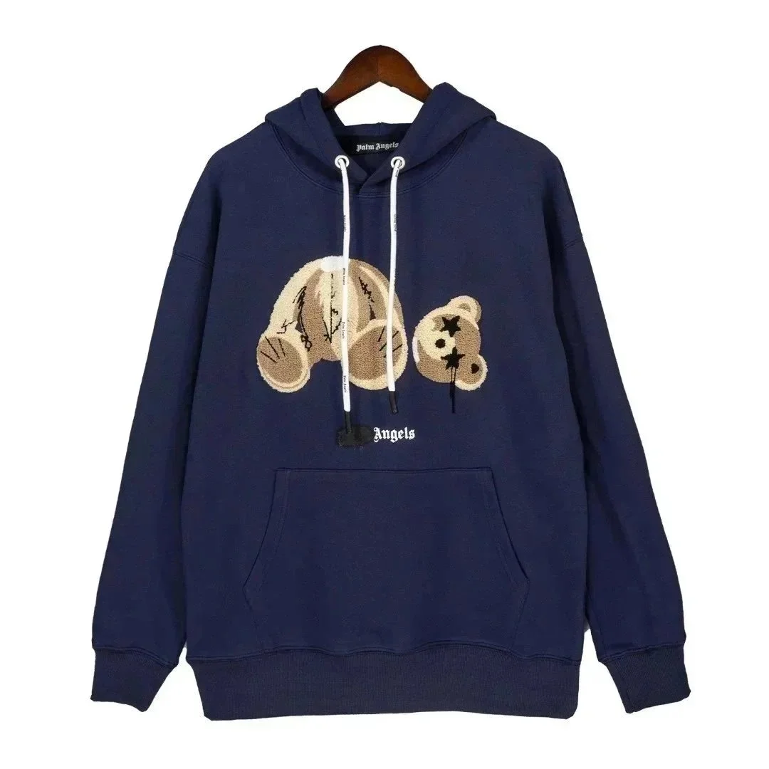 Palm Angels Palm Angels Bear Navy Hoodie Navy - 1