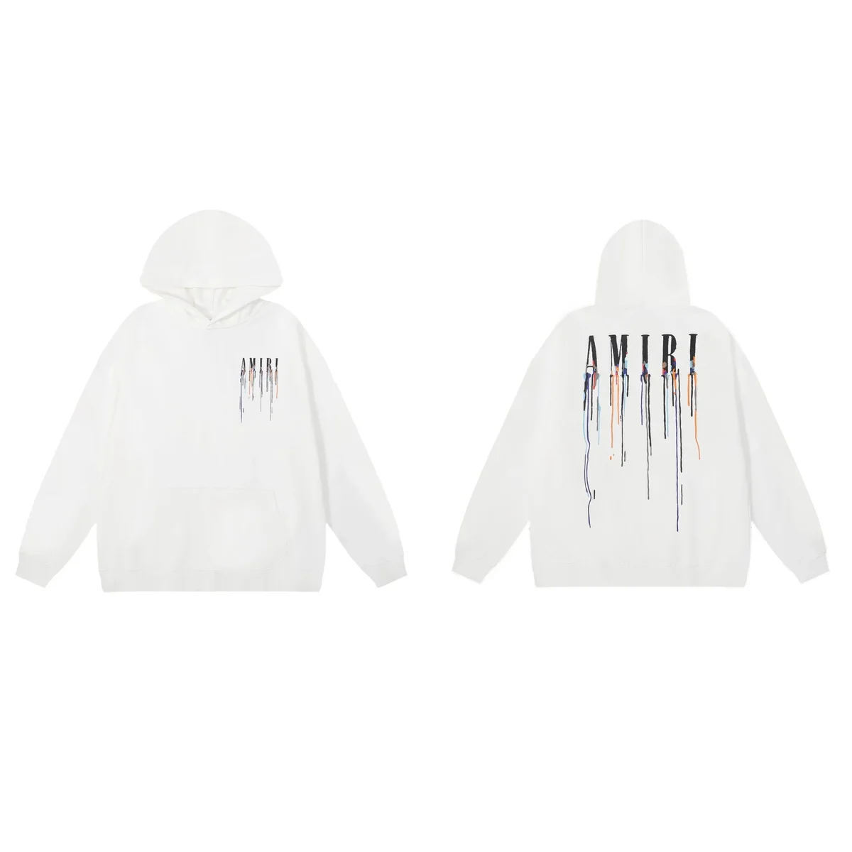 Amiri Amiri White Dripped AMIRI Hoodie White - 1