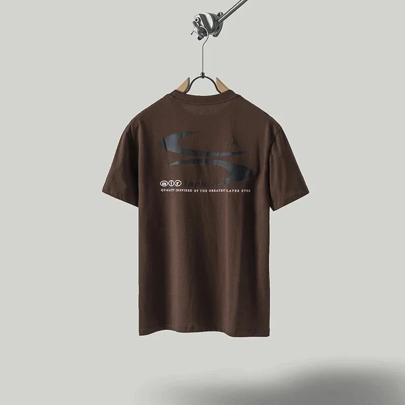 Jordan Unisex Brown S Logo T-Shirt Brown - 1