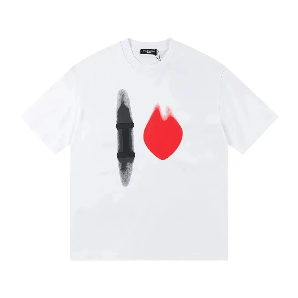 Balenciaga Balenciaga White 'I Love' T-Shirt White - 1