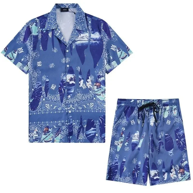 Amiri Amiri Printed Shorts & Shirt Set Blue Blue - 1