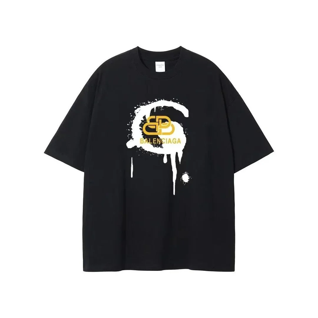 Balenciaga Balenciaga Black Oversized T-Shirt with Logo Print Black - 1