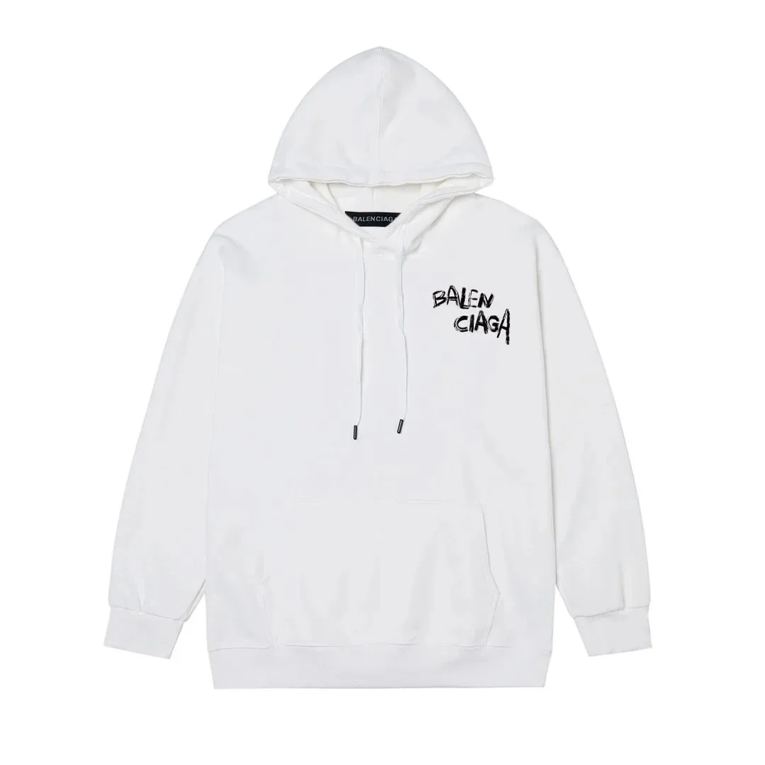 Balenciaga Balenciaga White 'BALENCIAGA' Print Hoodie White - 1