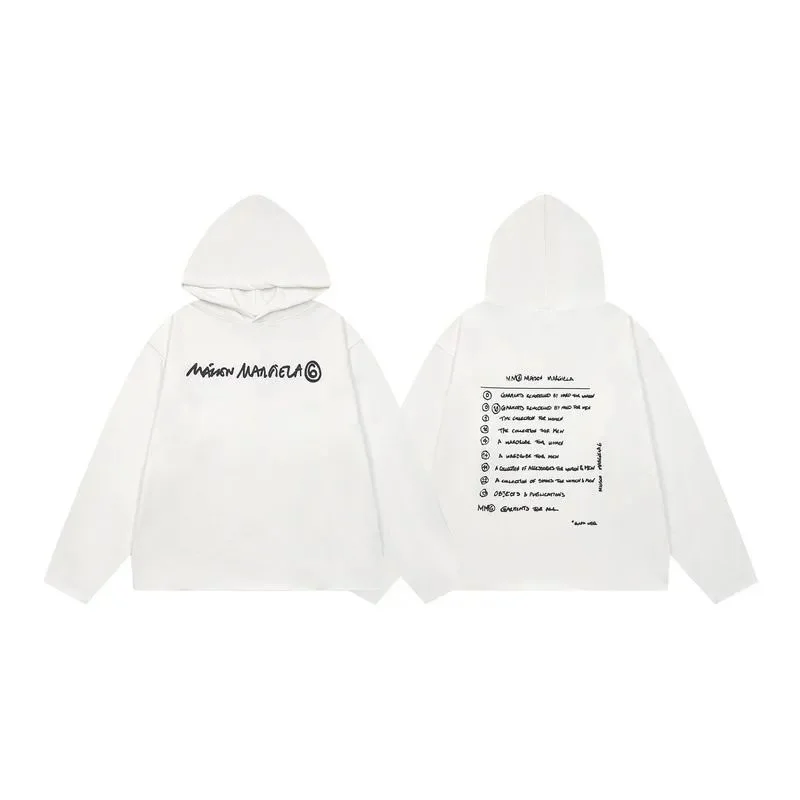 Maison Margiela Maison Margiela White Logo Print Hoodie White - 1