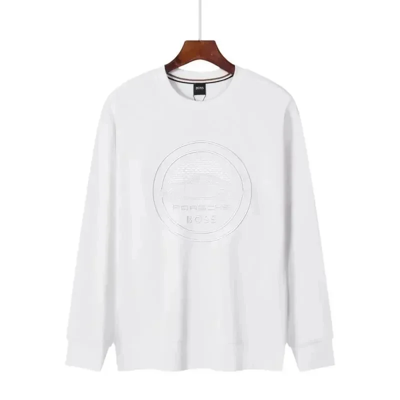 Hugo Boss Hugo Boss White Embossed Logo Long Sleeve T-Shirt White - 1