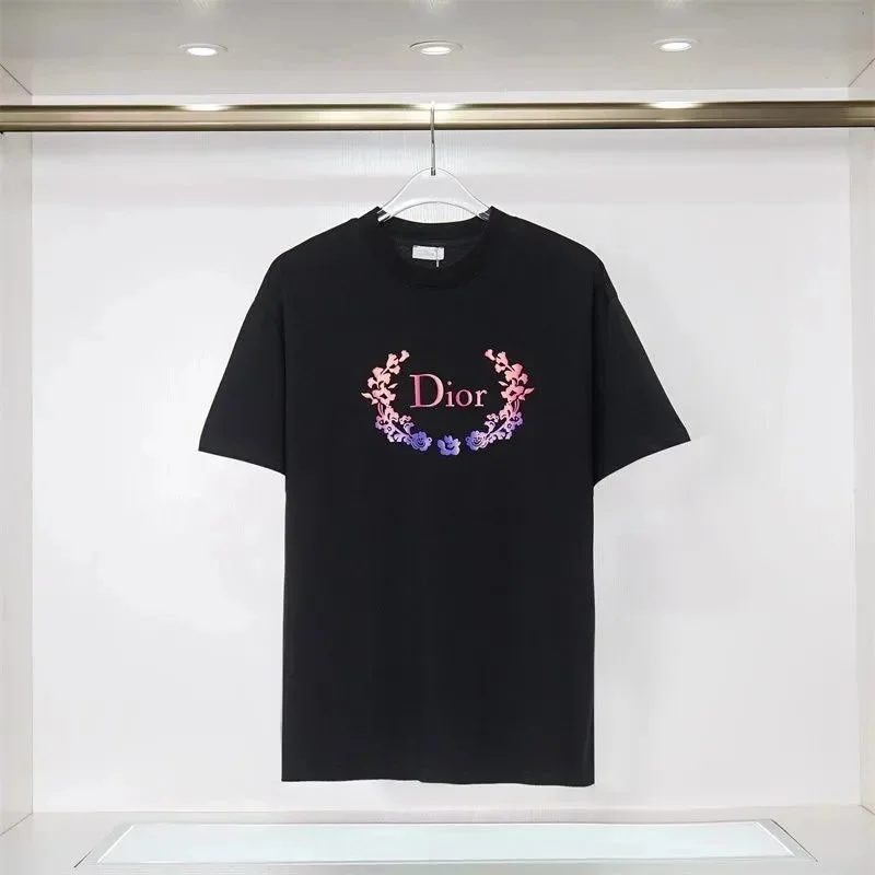 Dior Dior Black Floral Logo T-Shirt Black - 1