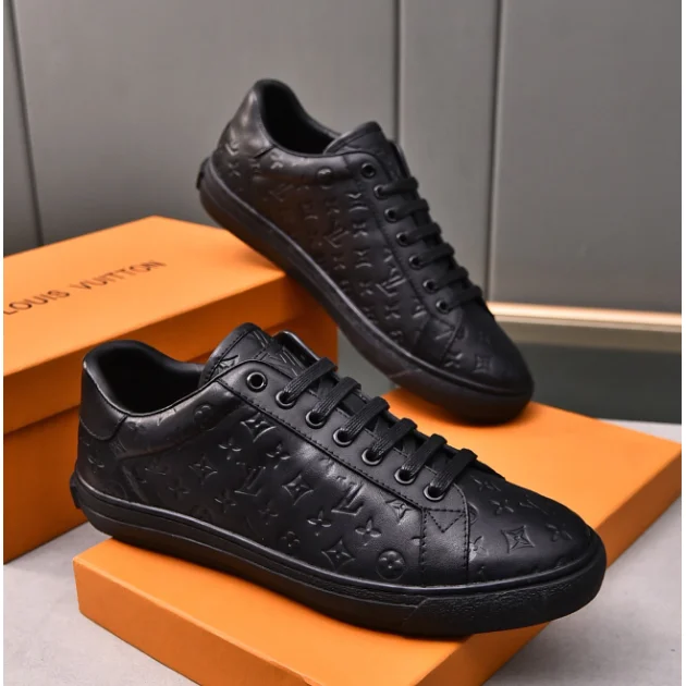 Louis Vuitton Louis Vuitton Monogram Embossed Sneakers Black Black
