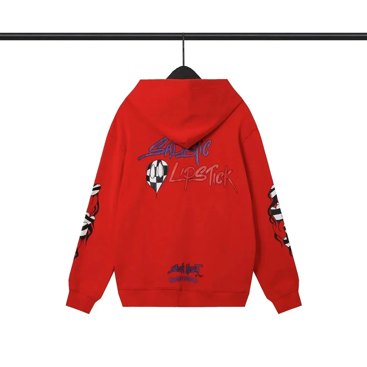 Other Red 'Sadistic Lipstick' Graphic Hoodie Red - 1