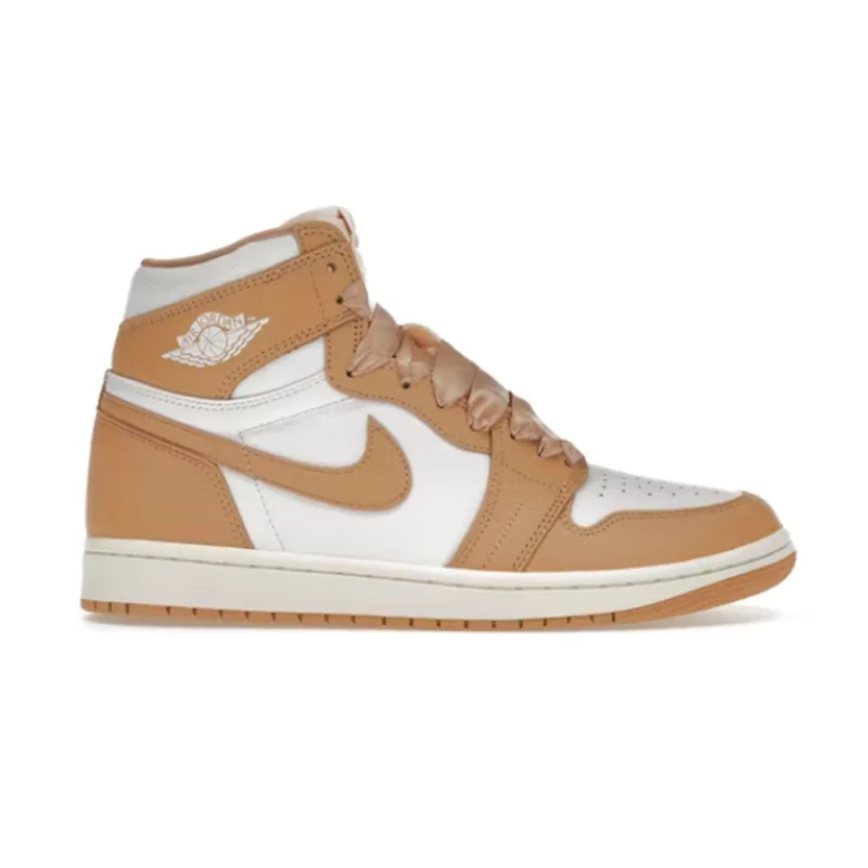 Jordan Nike Air Jordan 1 White Sail Tan Sneakers Brown - 1