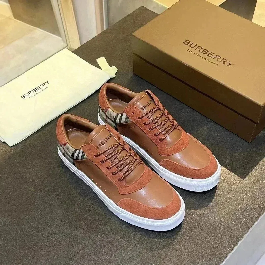 Burberry Burberry Brown Leather & Suede Sneakers Brown - 1