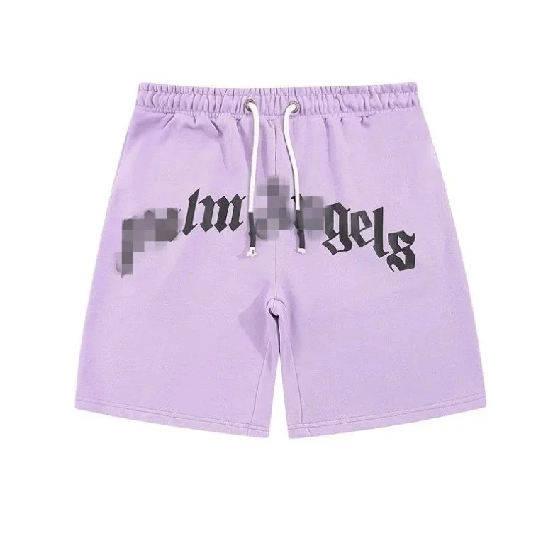 Palm Angels Palm Angels Bear Logo Shorts Lilac Purple - 1