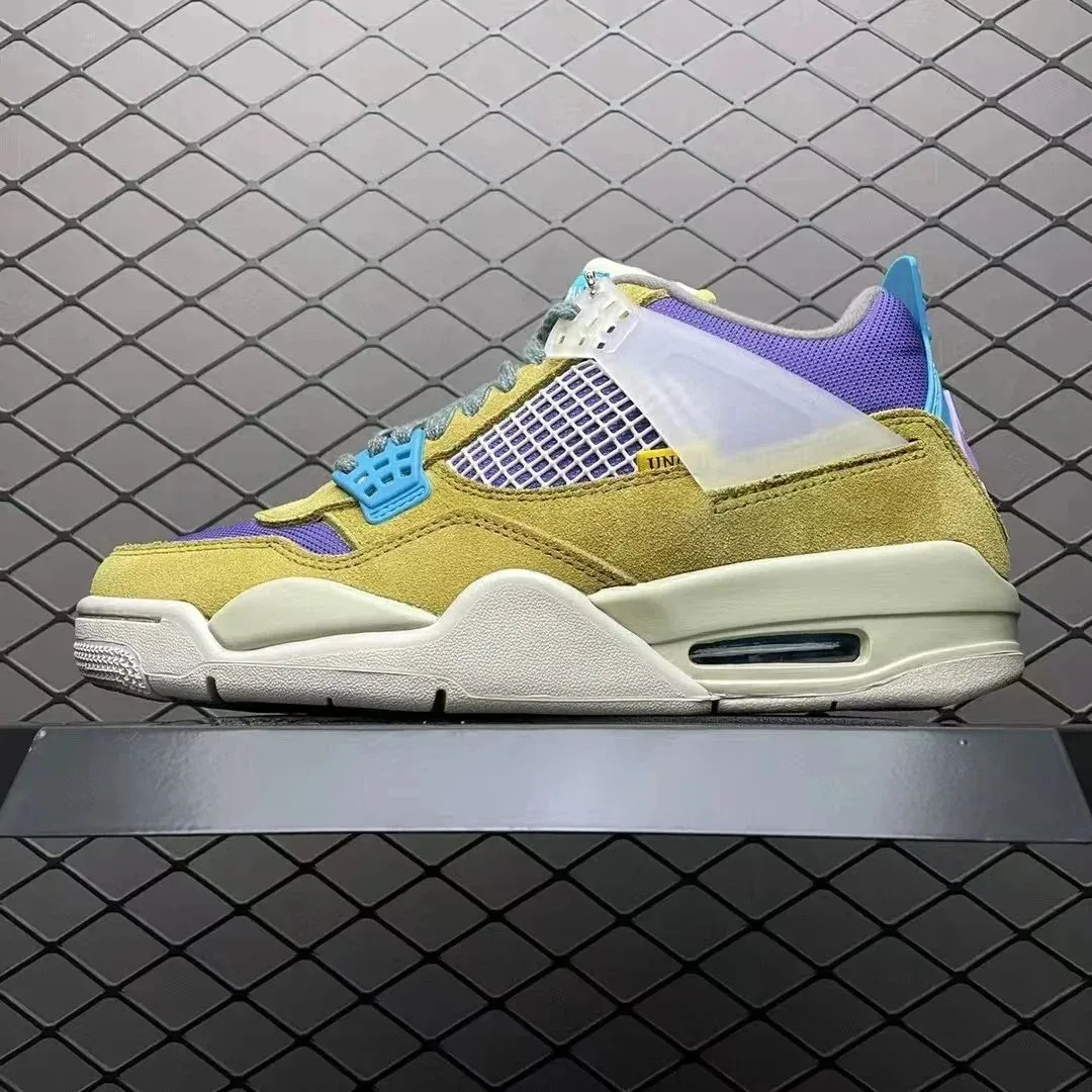 Jordan Air Jordan 4 Olive Green Purple Sneakers Green - 1