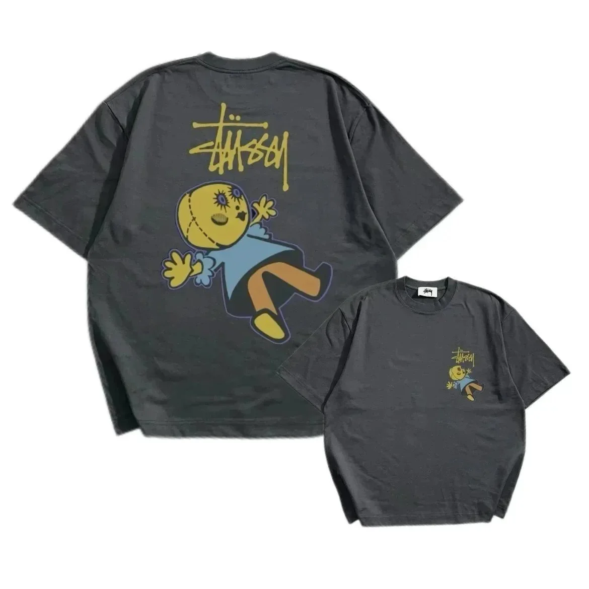Stussy Stussy Cartoon Print T-Shirt Black Black - 1