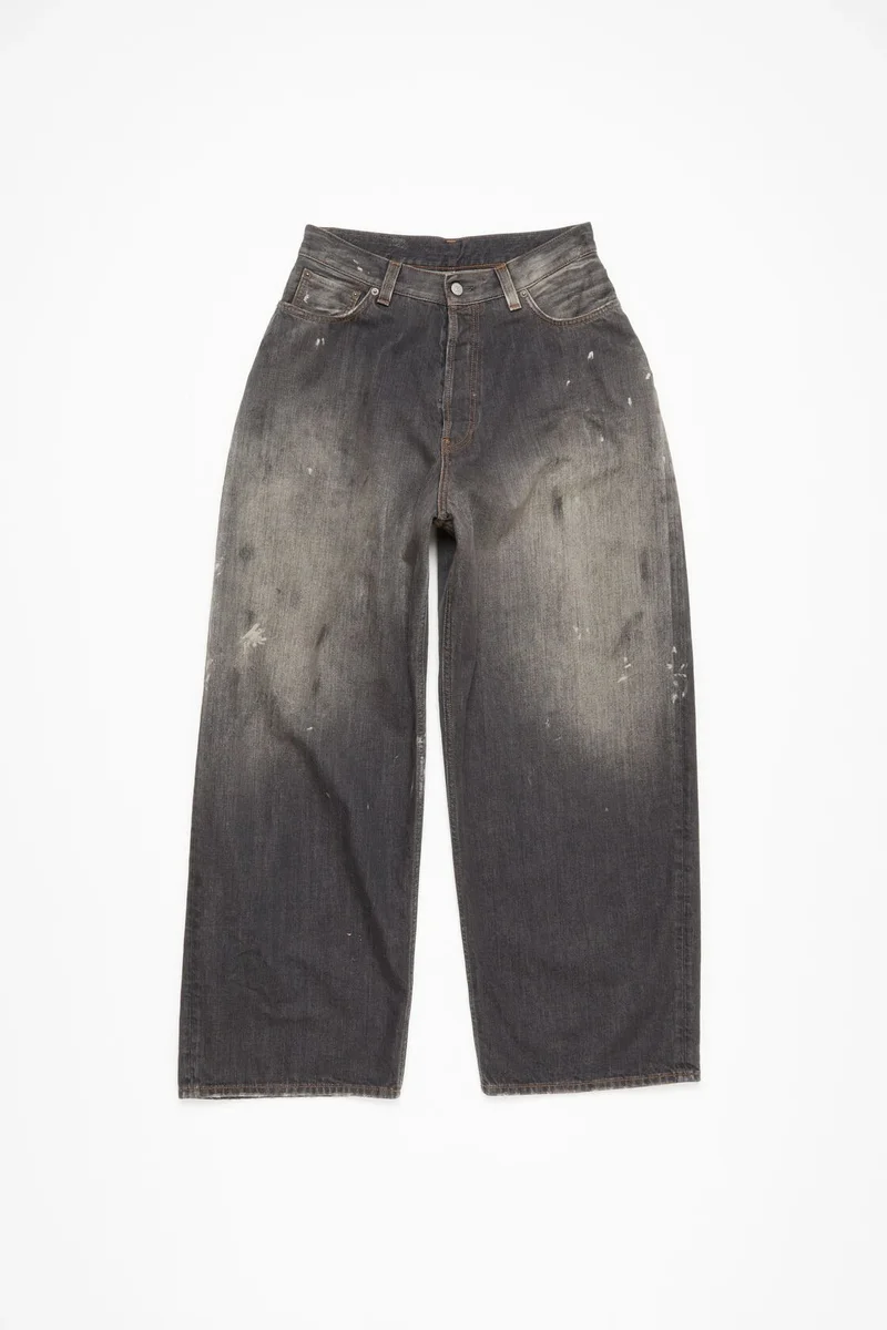 Levi's Unbranded Distressed Wide Leg Jeans Grey