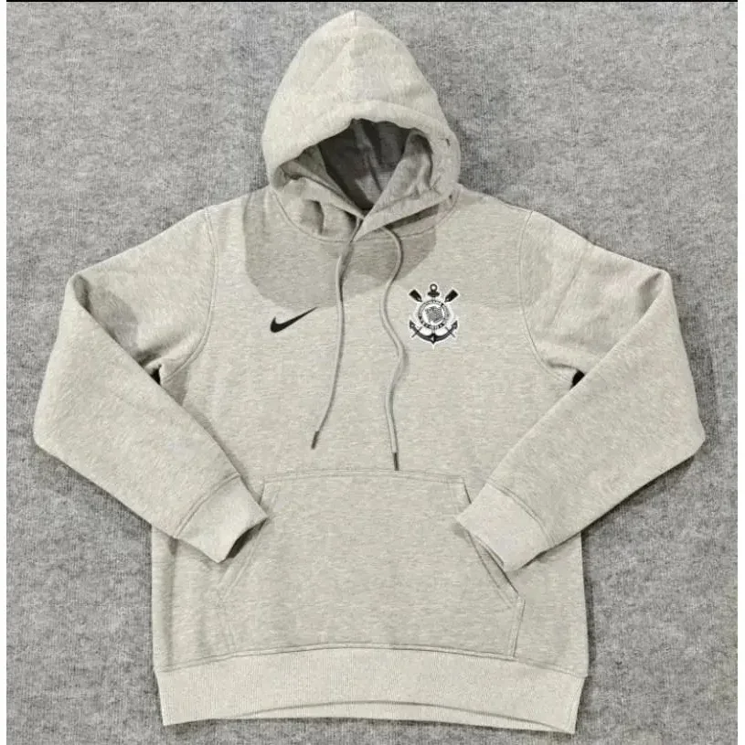 Nike Nike Corinthians Hoodie Grey Solid Sweatshirt Grey - 1