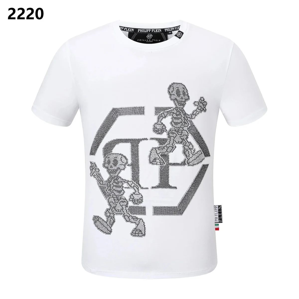 Philipp Plein Philipp Plein White Crystal Skeleton T-Shirt White - 1