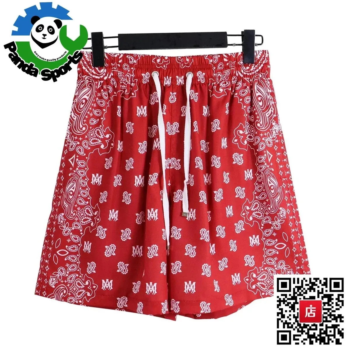 Other Red Paisley & Monogram Print Shorts Red - 1