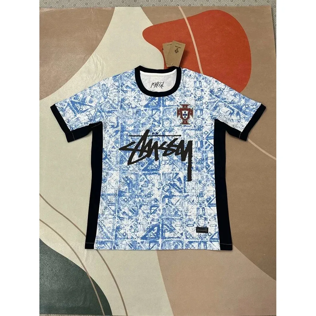 Stussy Stussy Blue & Black Tile Print T-Shirt Blue - 1