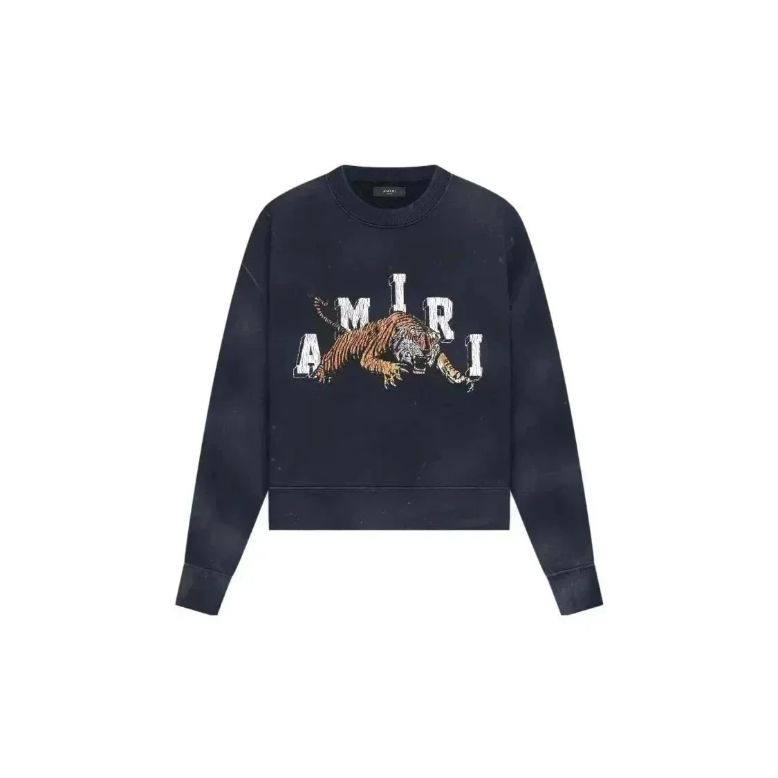 Amiri Amiri Tiger Print Crewneck Sweatshirt Navy - 1