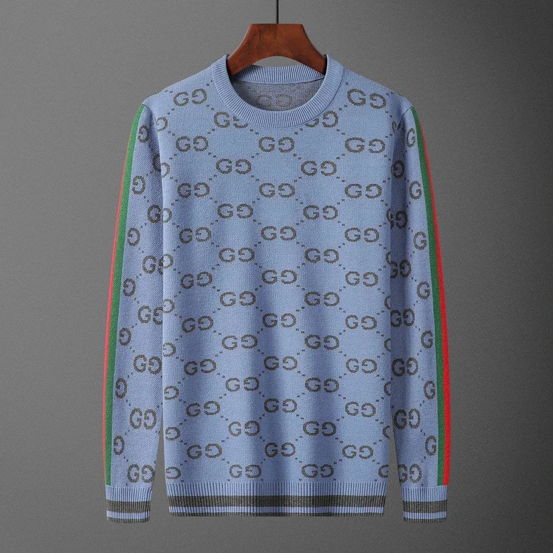 Gucci Gucci GG Monogram Sweater Blue Solid Knit Blue - 1