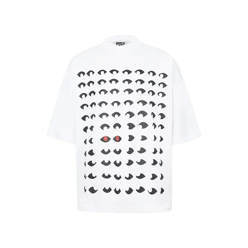 Other Unisex White Eye Print T-Shirt White - 1