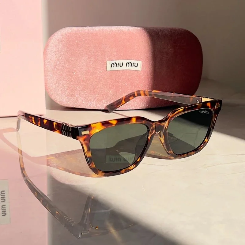 Miu Miu Miu Miu Tortoiseshell Sunglasses with Case Brown - 1