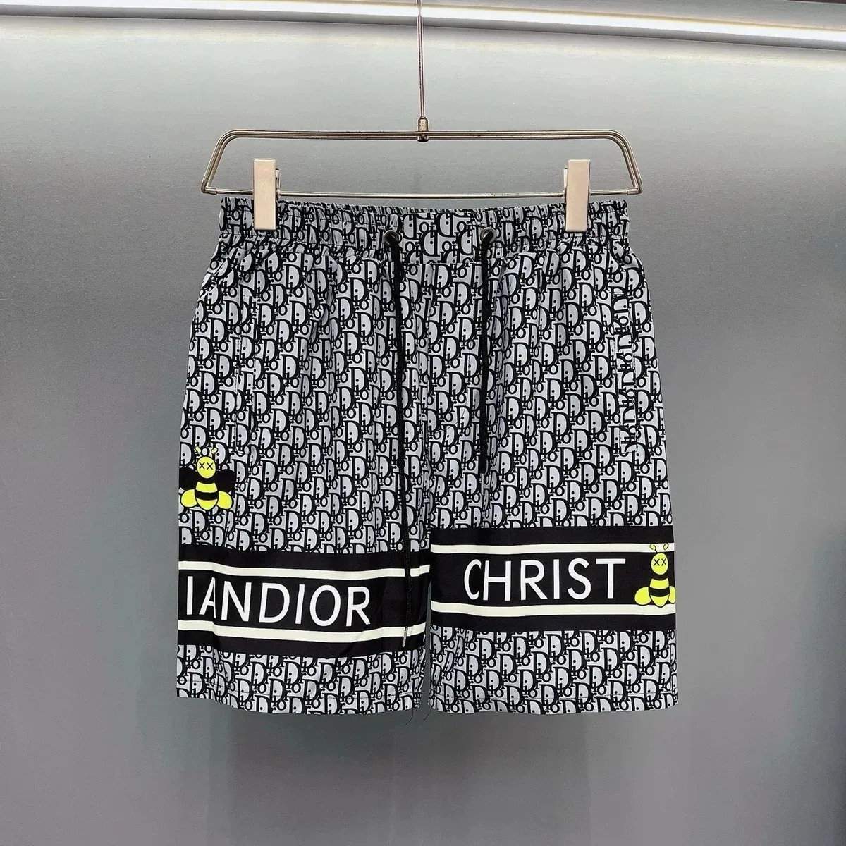 Dior Dior Bee Print Shorts Black/White Casual Black - 1