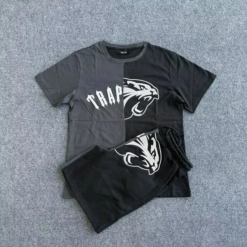 Trapstar Trapstar Shooters T-Shirt & Shorts Set Black/Charcoal Co-ord Set Black - 1