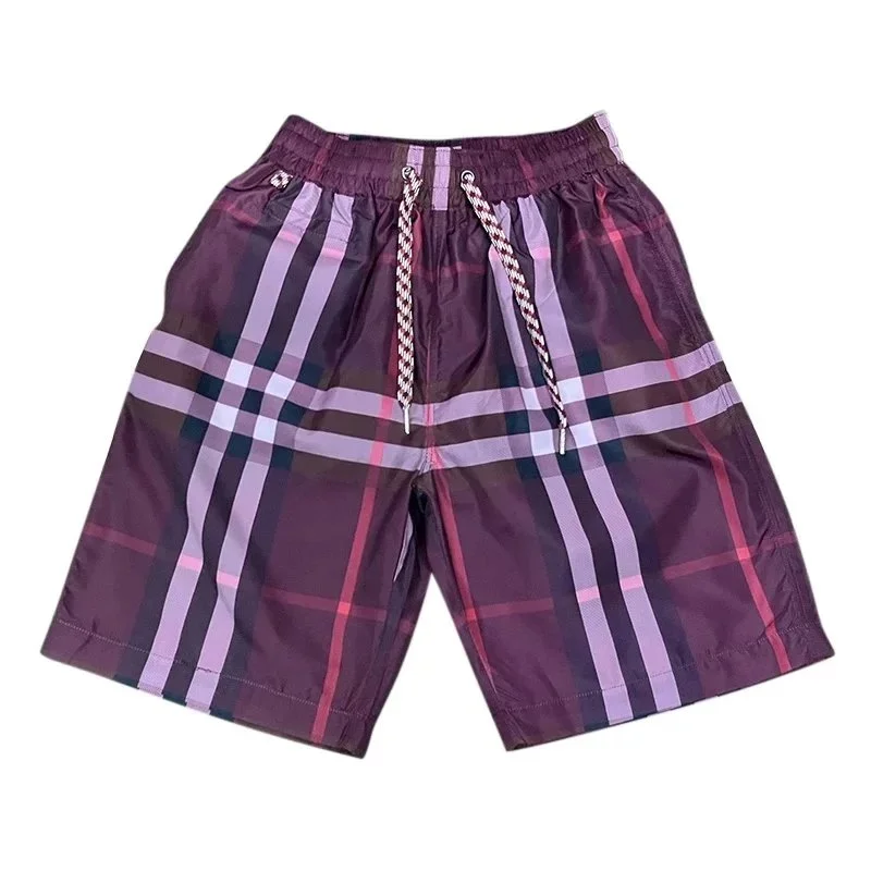 Burberry Burberry Vintage Check Plaid Shorts Purple - 1