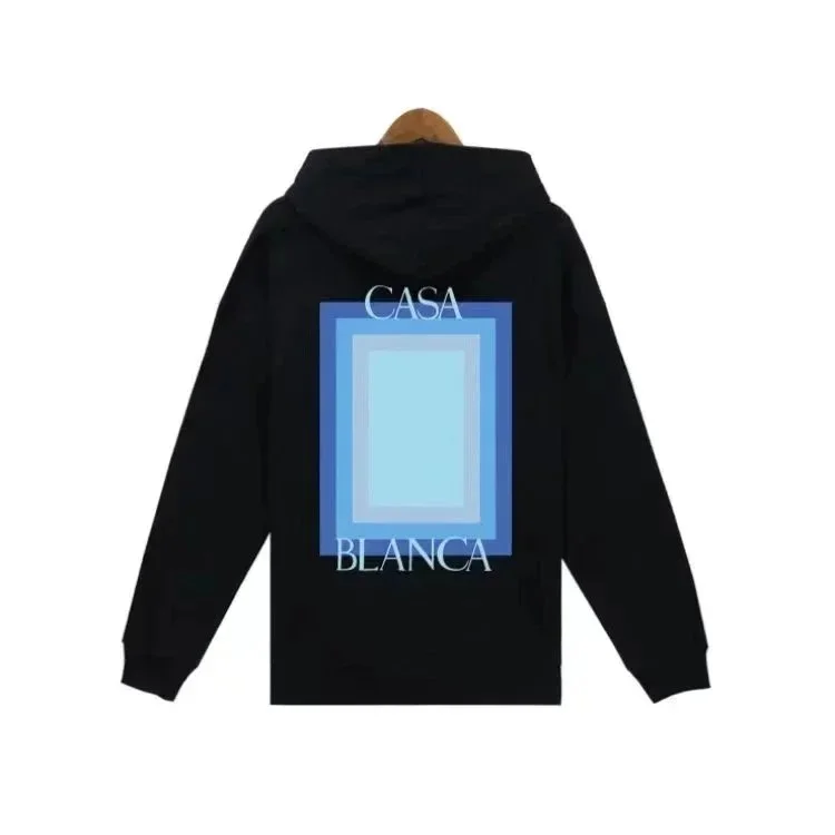 Casablanca Black Casa Blanca Hoodie with Graphic Panel Black - 1