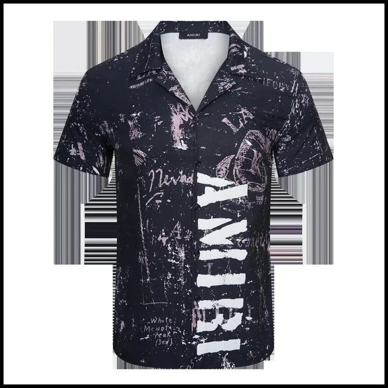 Amiri Amiri Printed Short-Sleeve Shirt Black Black - 1